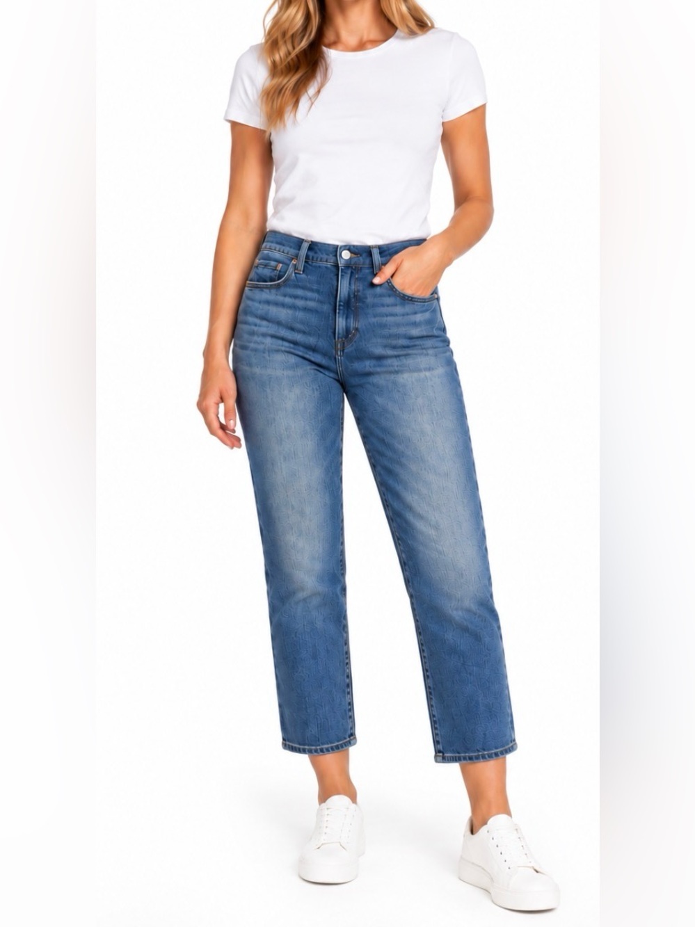 Pistola Jeans Cassie Charlie Crop Ankle Straight High-Rise Vintage Blue